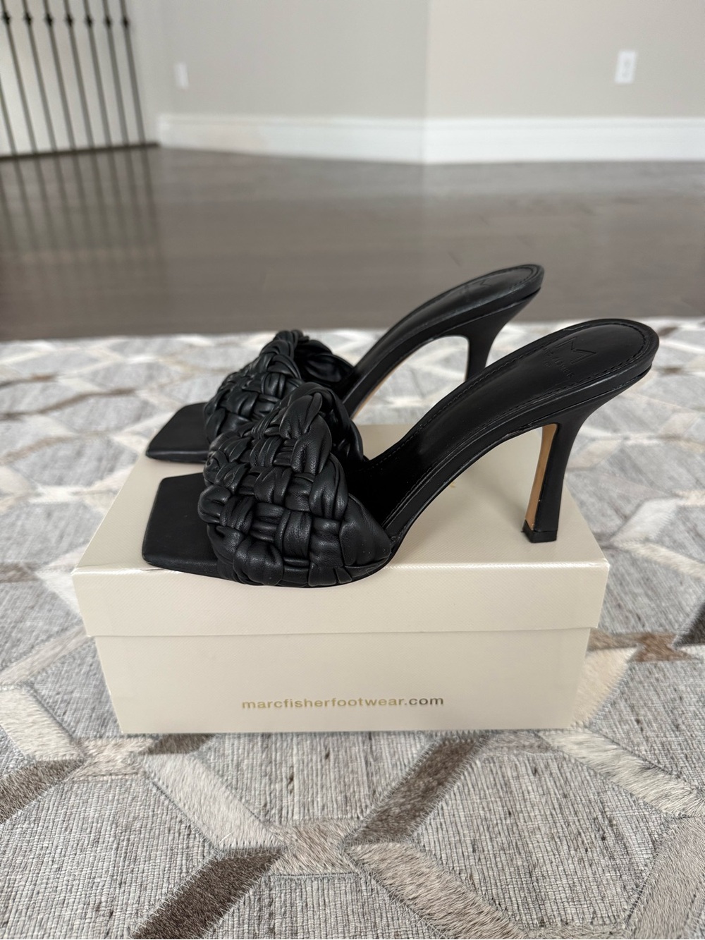 Marc Fisher Black Draya Sandals